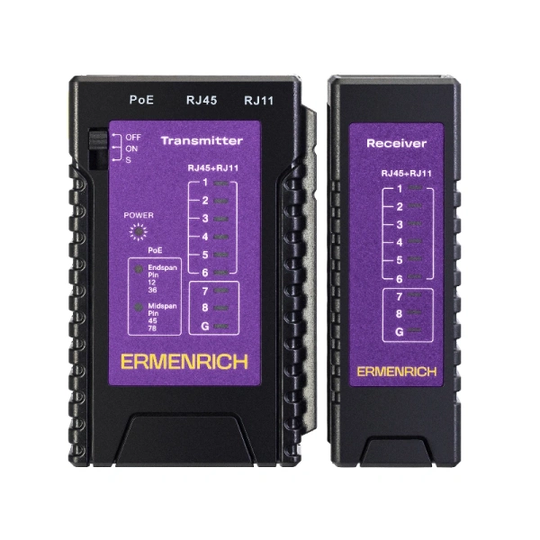 Кабельный тестер Ermenrich NetGeeks NP10, фиолетовый купить по низкой цене | МАКСПРОФИТ